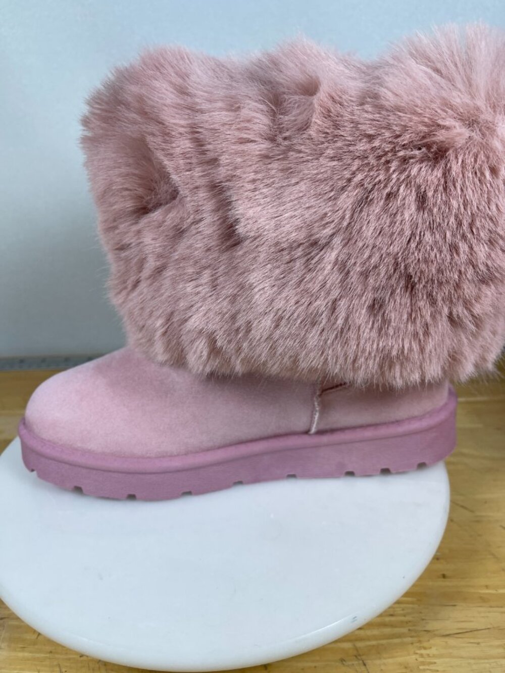 White Mountain Shanay Pink Faux Fur Boots Womens Size 9 Winter - Picture 5 of 11